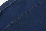 DAXUEN Oversized denim button-up shirt with reflective designs