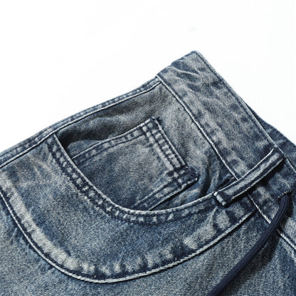 DAXUEN Faded blue wide-leg cargo shorts
