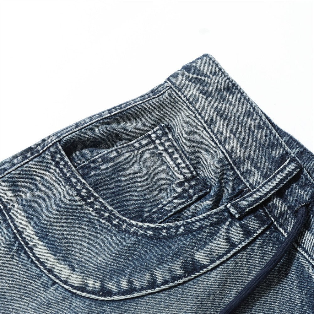 DAXUEN Faded blue wide-leg cargo shorts