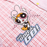 DAXUEN Short-sleeved button-up shirt with cartoon embroidery