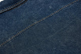 DAXUEN Short-sleeved faded denim shirt with graphic text