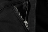 DAXUEN Black wide-leg pants with decorative zippers and studs