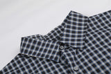 DAXUEN Men's short-sleeved plaid button-up shirt