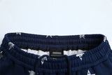 DAXUEN Navy blue wide-leg sweatpants with star and skyline graphics