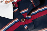 DAXUEN Vintage stripe embroidered polo shirt