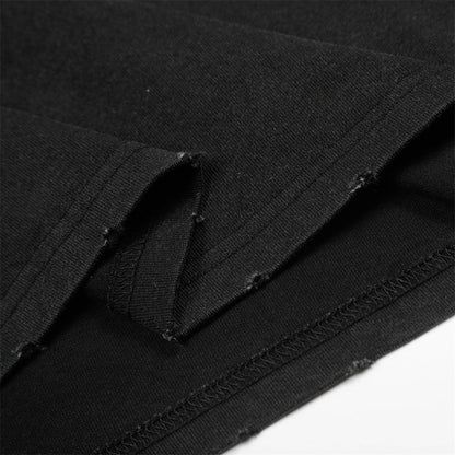 DAXUEN Black oversized T-shirt with distressed graphics