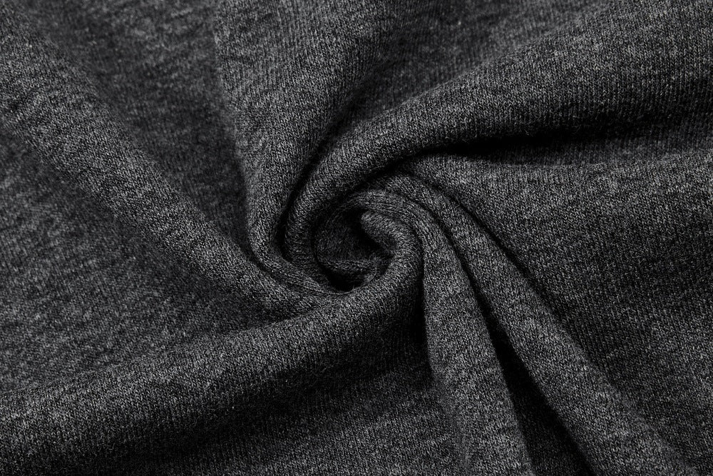DAXUEN Mock-neck short-sleeve t-shirt in black and dark heather grey