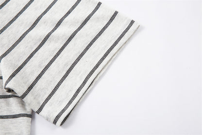 DAXUEN Relaxed-fit short-sleeved striped polo shirt