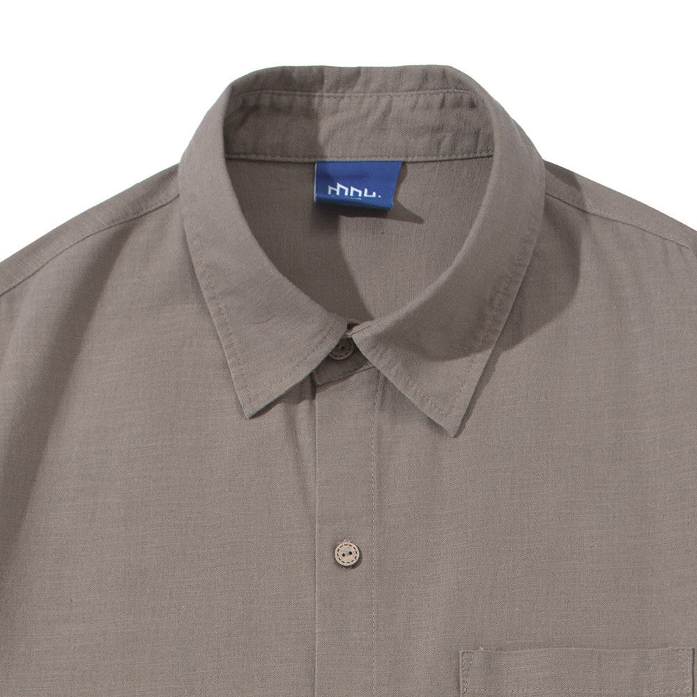 DAXUEN Short-sleeve button-up shirt with textured fabric
