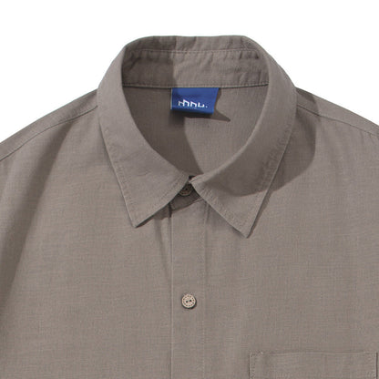 DAXUEN Short-sleeve button-up shirt with textured fabric