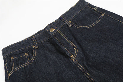 DAXUEN Wide-leg denim jeans with unique patches