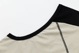 DAXUEN Men's sleeveless top with contrast color panels and geometric stitching