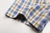 DAXUEN Plaid button-up shirt with cartoon cat patches