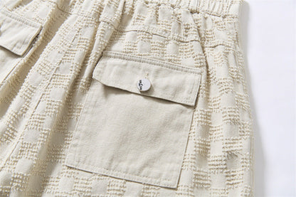 DAXUEN Textured cargo shorts with pockets and a unique pattern