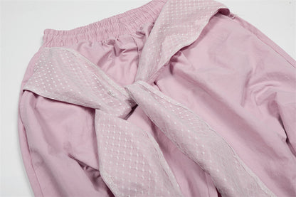 DAXUEN Wide-leg balloon pants with sash and embroidery
