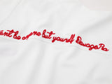 DAXUEN Short-sleeved oversized polo shirt with script embroidery