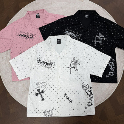 DAXUEN Polka-dot short-sleeve shirt with graphic prints