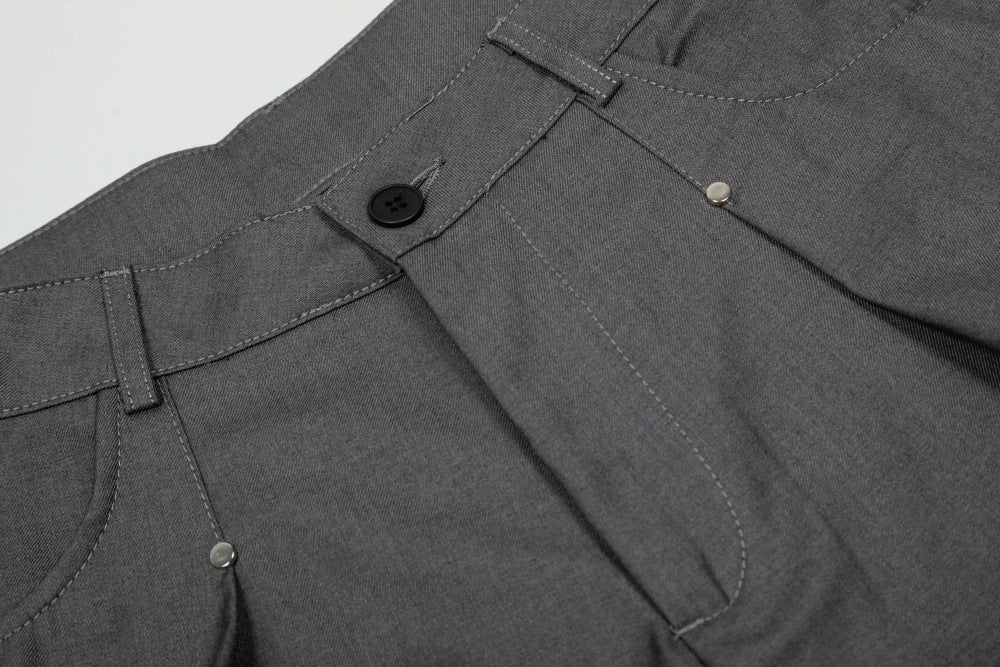 DAXUEN Cropped wide-leg trousers in black and charcoal grey