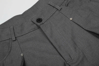 DAXUEN Cropped wide-leg trousers in black and charcoal grey