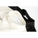 DAXUEN cream embossed butterfly pattern button-up shirt