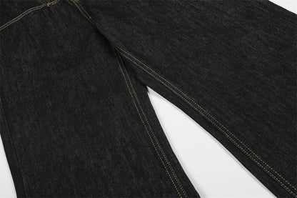 DAXUEN Wide-leg denim jeans with embroidered details