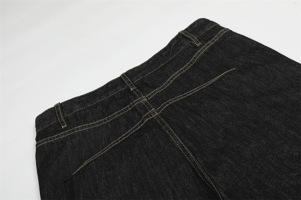 DAXUEN Wide-leg denim jeans with embroidered details