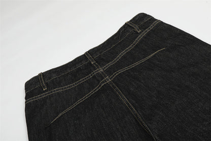 DAXUEN Wide-leg denim jeans with embroidered details