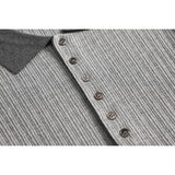 DAXUEN Relaxed fit ribbed knit polo shirt
