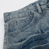 DAXUEN Wide-leg denim shorts with distressed finish