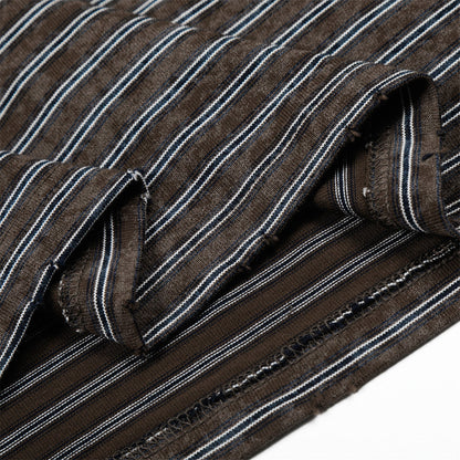 DAXUEN Boxy striped short-sleeve T-shirt with raw edges
