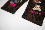 DAXUEN Leopard print wide-leg pants with colorful graphics