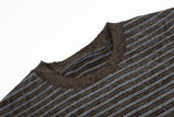 DAXUEN Boxy striped short-sleeve T-shirt with raw edges