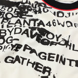 DAXUEN Abstract text graphic short-sleeved T-shirt