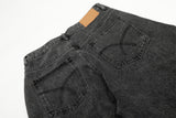 DAXUEN Wide-leg jeans with cut-out panels and stone-washed finish