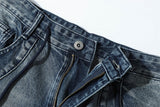 DAXUEN Faded blue wide-leg cargo shorts