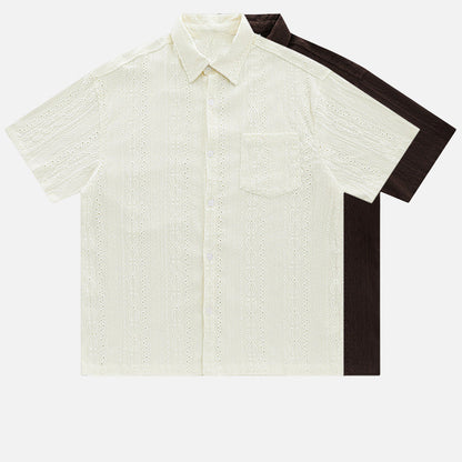 Vintage Textured Short-Sleeve Shirt
