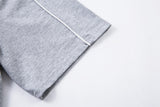 DAXUEN Short-sleeved stand-up collar t-shirt in black and grey marl