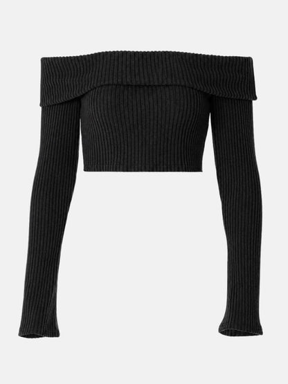 Off Shoulder Knit Sweater