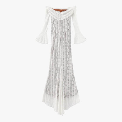 Off-Shoulder Lace Maxi Dress