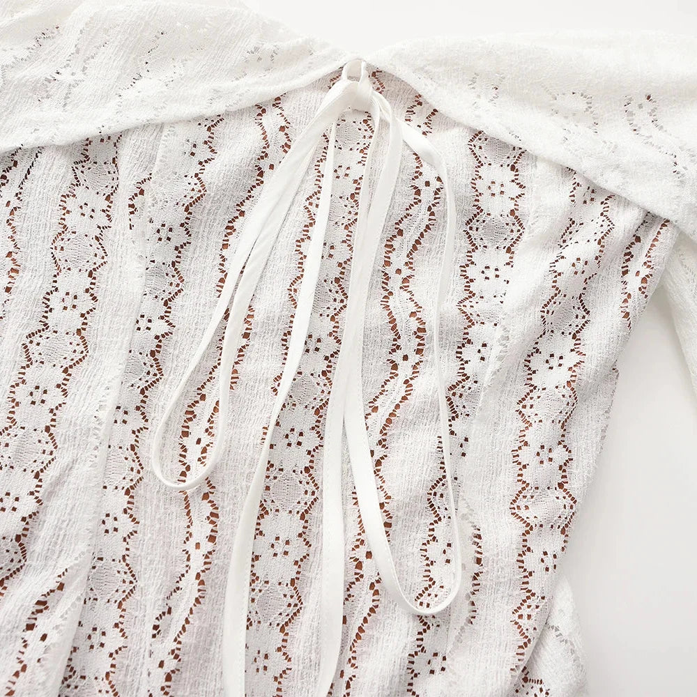 Off-Shoulder Lace Maxi Dress