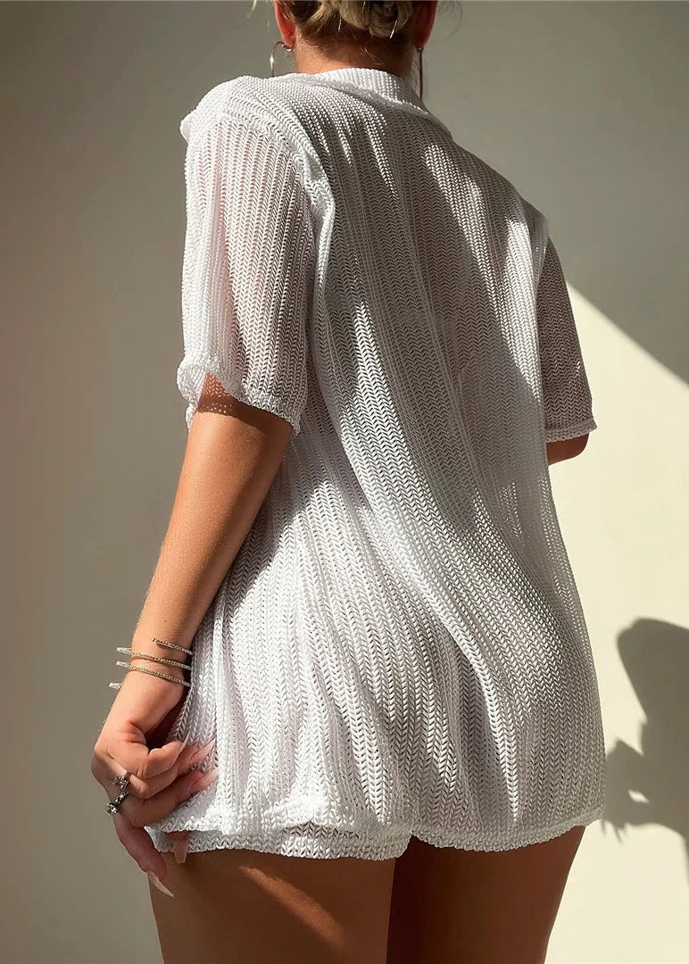 Open Knit Beach Cover Up Set