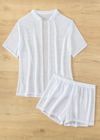 Open Knit Beach Cover Up Set