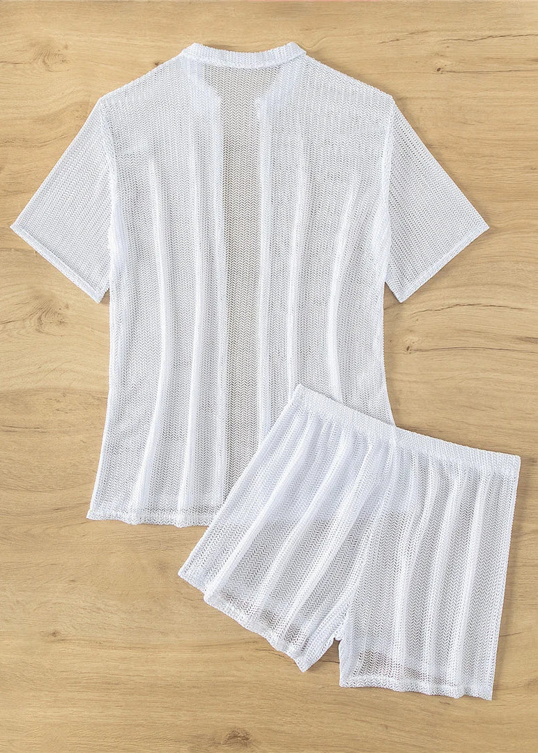 Open Knit Beach Cover Up Set