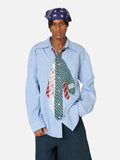 Necktie Graphic Stripe Long Sleeve Shirt