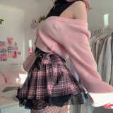 Pastel Goth Pleated Mini Skirt for Trendy Fashion Lovers