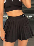 Black Pleated Mini Tennis Skirt