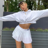 Premium White Pleated Mini Tennis Skirt for Women