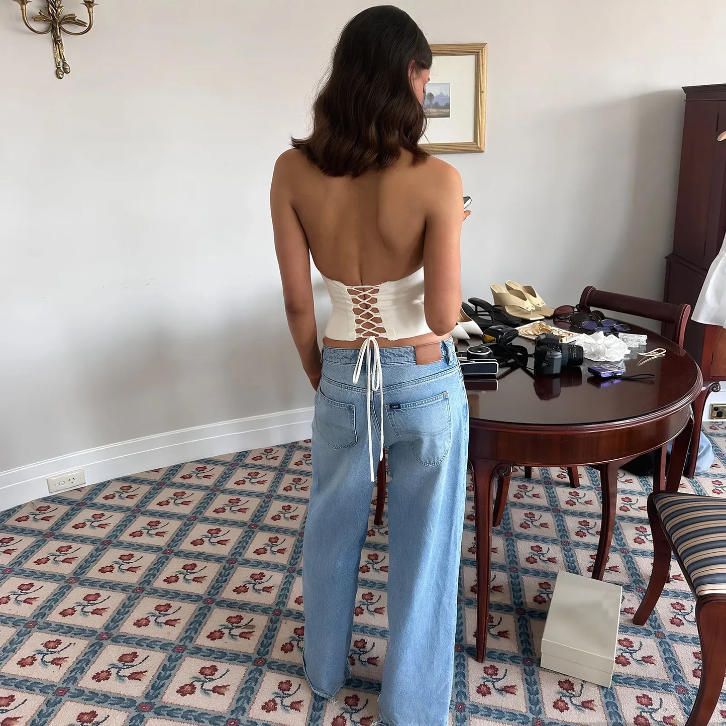 Plunge Backless Halter Top
