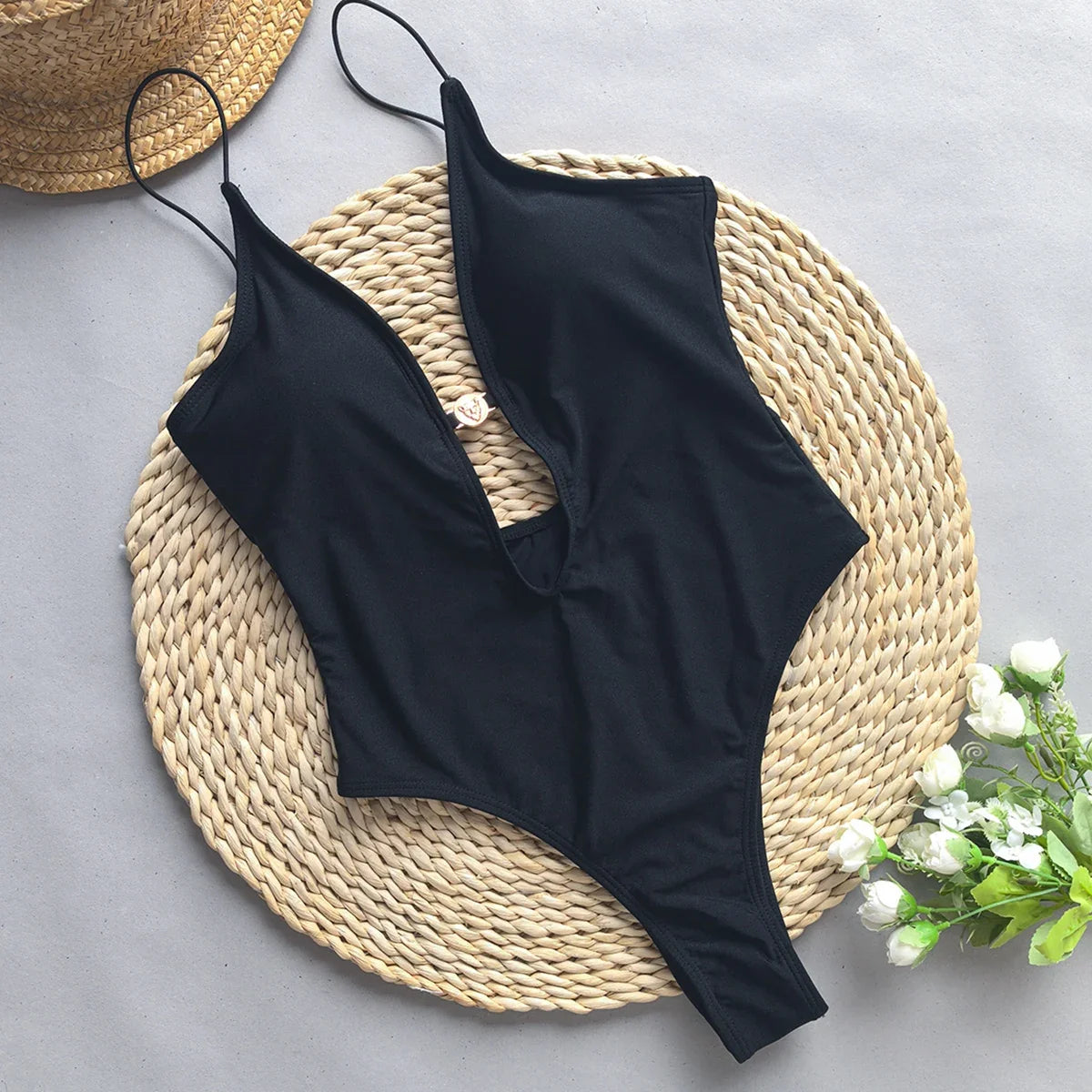 Plunge One Piece Swimsuit