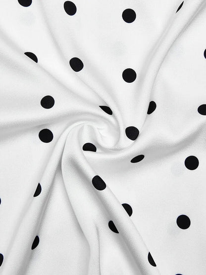 Polka Dot Lace Trim Mini Dress